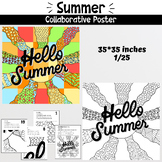 Summer collaborative poster, coloring pages, crafts, end o