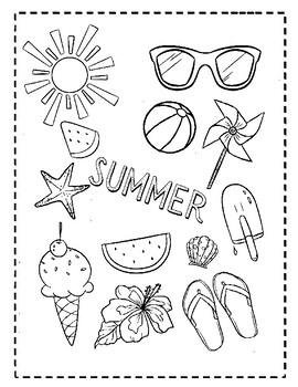 Summer coloring book by Hanane Bamhaoudi | TPT