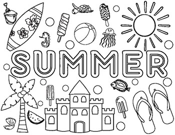 Summer coloring page by LaureLand | TPT