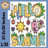 Summer coloring pages activities Collaborative Poster Bull