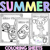 Summer coloring sheets