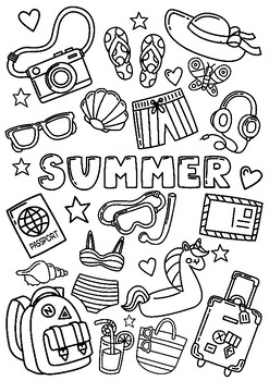 Summer colouring page sample by EatSleepInspireTeach | TPT