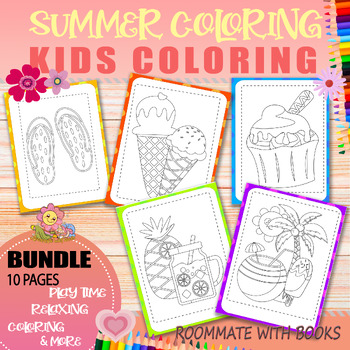 Summer day coloring pages Coloring book for Kids vol 2 by Roommate