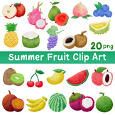 Summer fruits clipart, {clipart elements}