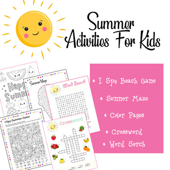 Preview of Summer fun activity packet for kids