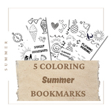 Summer fun coloring bookmarks