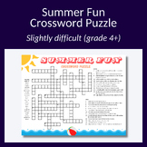 Summer crossword puzzle. Great vocabulary activity or part
