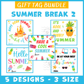 Preview of Summer gift tag popsicle BUNDLE 2 Activity classroom book note cards small group