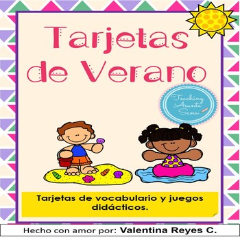 Preview of Summer in Spanish Vocabulary Flashcards and Games 2nd Grade