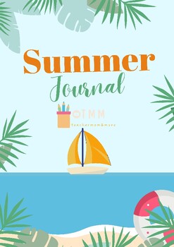 Preview of Summer journal, printable template, TMM