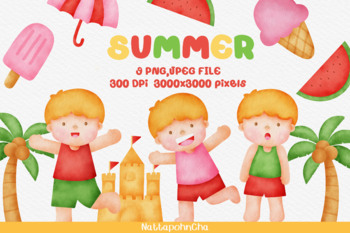 Preview of Summer kid clipart.