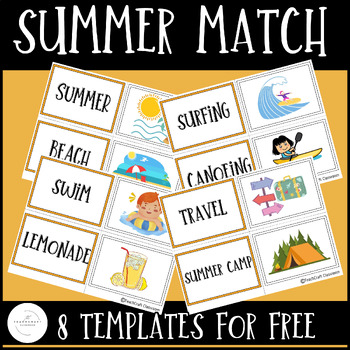 Summer match template for toddlers by TeachCraft Classroom | TPT