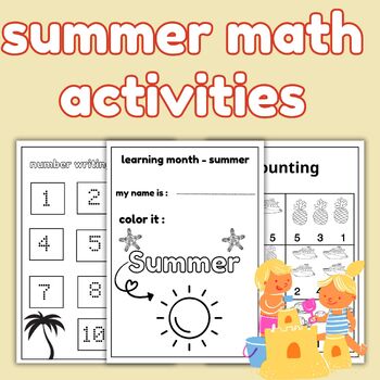 Preview of Summer math activities worksheet (Preschool) summer math worksheets
