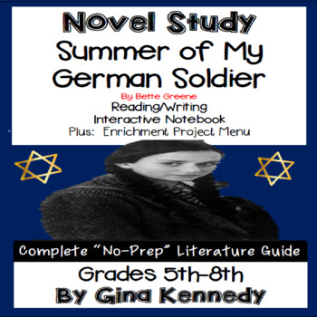 Preview of Summer of My German Soldier Novel Study and Project Menu; Plus Digital Option