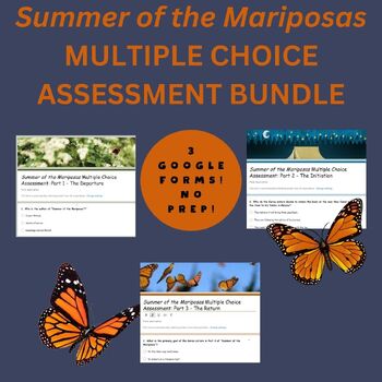 Preview of Summer of the Mariposas Google Forms™ MULTIPLE CHOICE Quiz or Test Bundle