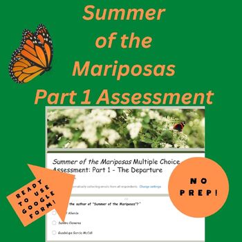 Preview of Summer of the Mariposas Part 1, Multiple Choice Quiz or Test, Google Forms