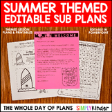 Summer or End of the Year Themed Editable Emergency Sub Pl