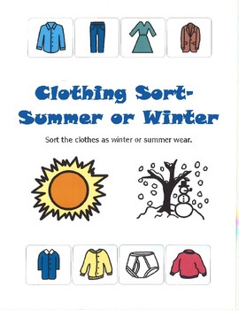 WINTER Clothes Sort - Categorizing Centers and Printables