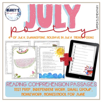 Summer poetry reading comprehension passages, 4th of July poems 3rd ...