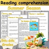 Summer reading Comprehension Passage and questions activit