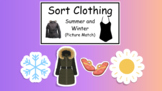 Summer vs. Winter Clothes Matching with REAL PICTURES File Folder