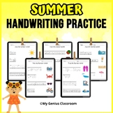 Summer words tracing and writing cards - Handwriting pract