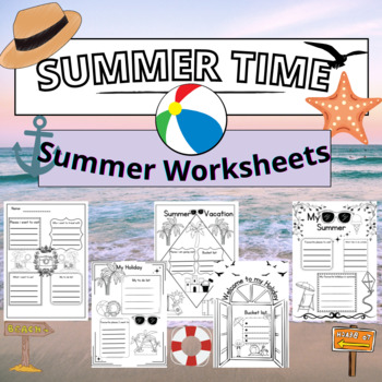 Preview of Summer worksheet–summer holiday–summer vacation–Art and Crafts-Travel diary