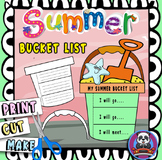 Summer writing craftivity - Summer bucket list craft - Sum