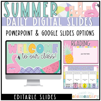 Preview of Summer Daily Slides | May Themed | Digital Slides | Editable