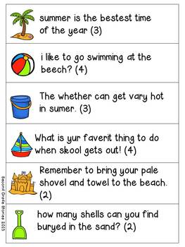 Summertime Fix-It ~ an editing activity by Second Grade Stories | TPT