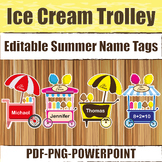 Summertime Fun! Editable Ice Cream Trolley Name Tags (Colo