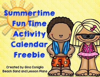 Preview of Summertime Fun Time Activity Calendar