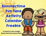Summertime Fun Time Activity Calendar