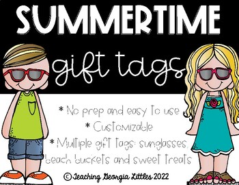 Preview of Summertime Gift Tags (Sunglasses, Sand Buckets or just a Sweet Treat)