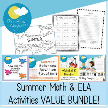 Preview of Summer Math and English Activities VALUE BUNDLE