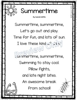 summer poems for kids