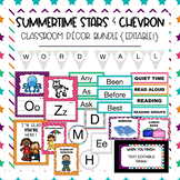 Summertime Stars and Chevron Classroom Decor Bundle {EDITABLE!}