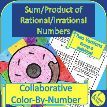 Preview of Sums/Products of Rational/Irrational Numbers- Individual/Group Coloring Picture
