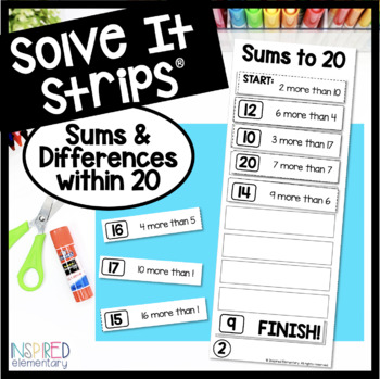 Preview of Addition and Subtraction Within 20 Addition Subtraction Games Solve It Strips®