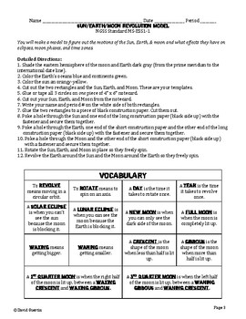 Preview of NGSS Sun, Earth, Moon Model with Phases and Eclipses Lab MS-ESS1-1