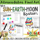 Sun Earth Moon System Pixel Art Digital Review