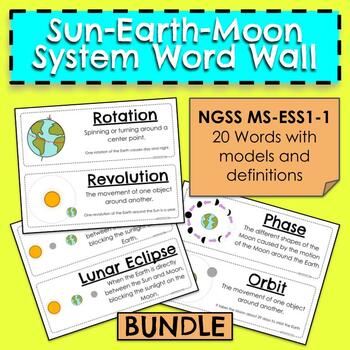 Preview of Sun-Earth-Moon System: Vocabulary Word Wall | MS-ESS1-1