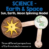 Sun, Earth and Moon Spinning Model