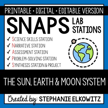 Preview of Sun, Earth and Moon System Lab Activity | Printable, Digital & Editable