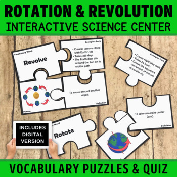 Preview of Earth Rotation and Revolution - Day and Night Cycle with Shadows Puzzle Activity