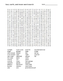 Sun, Earth, and Moon Word Search