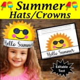 Sun Hat /Crown Editable Name | Summer Craft activity | Last day of school #1