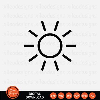 Preview of Sun Icon Sunlight Light Bright Brightness Day Daylight - SVG PNG JPG PDF EPS AI