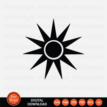 Preview of Sun Icon Sunlight Sunshine Bright Light Beam Brightness - SVG PNG JPG PDF EPS AI
