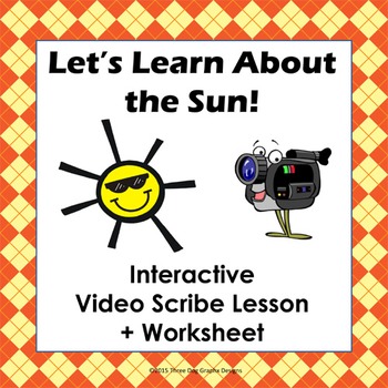 Preview of Sun Facts Interactive Video Scribe Lesson and Notebook Page Worksheets